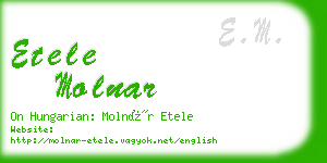 etele molnar business card